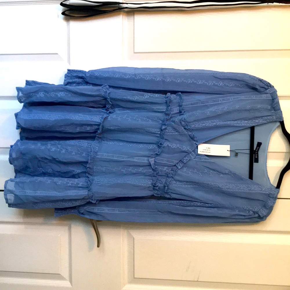 Dusty blue long sleeve dress